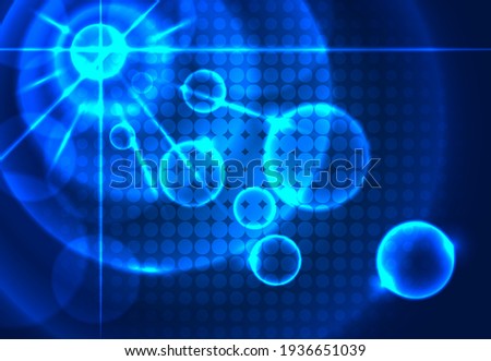 Vector abstract design. Glowing fantastic pattern on a blue background.