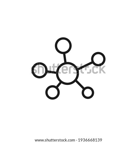 Molecule line icon. DNA outline symbol. Atom connection concept. Vector isolated on white Royalty-Free Stock Photo #1936668139