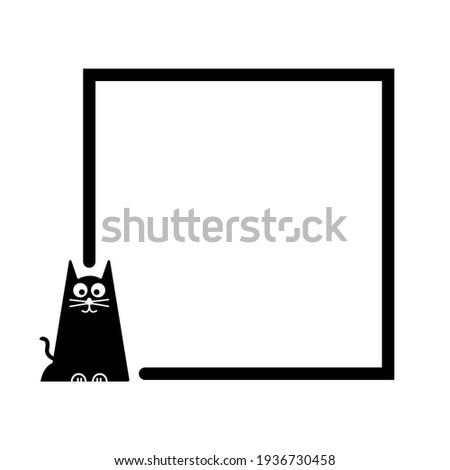 cat frame on white background