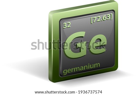 Germanium chemical element. Chemical symbol with atomic number and atomic mass. illustration