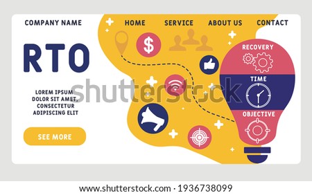 Vector website design template . RTO - Recovery Time Objective    business concept background. illustration for website banner, marketing materials, business presentation