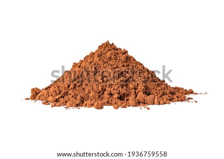 Pile of Cocoa powder isolated on white background. Royalty-Free Stock Photo #1936759558