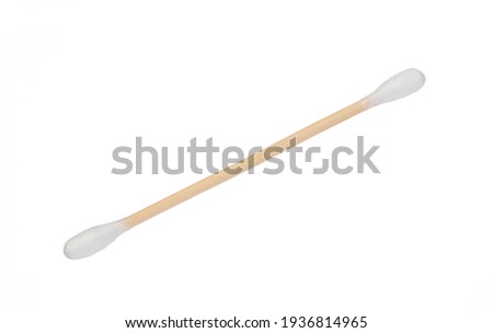 Wooden cotton swabs isolated on a white background. Royalty-Free Stock Photo #1936814965