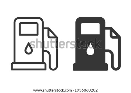 Fuel pump icon. Vector illustration isolated on white. Royalty-Free Stock Photo #1936860202