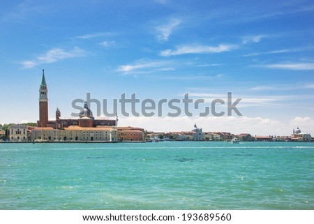 View of the Basilica Di San Giogio Maggiore in Venice (Italy) in summer day