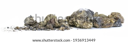 Crushed stones isolated on white background Royalty-Free Stock Photo #1936913449