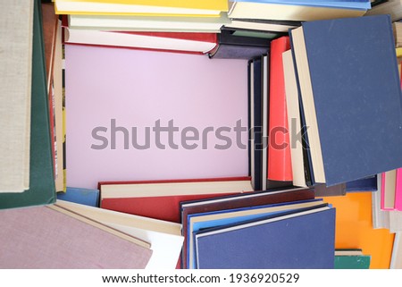 Books on the table with space for text advertisements or notices