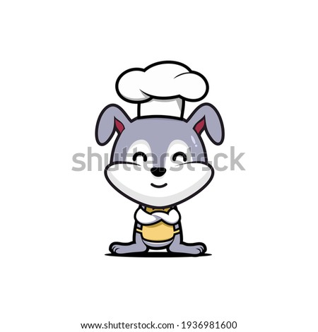 cute bunny chef cartoon mascot