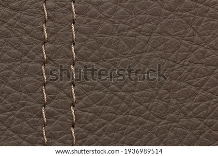 high-quality genuine leather texture with decorative seam