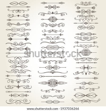 Set of text delimiters for your projects. Linear design. Royalty-Free Stock Photo #1937036266