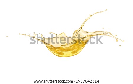 sunflower oil splash on white background Royalty-Free Stock Photo #1937042314