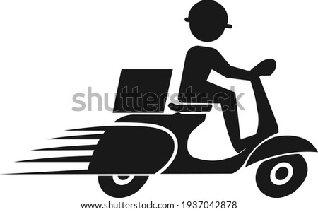 Fast delivery icon, delivery boy icon, delivery with motor bike icon