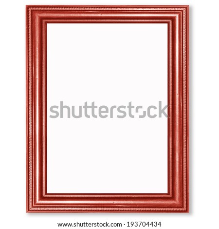 Picture frame colorful wood frame in white background.