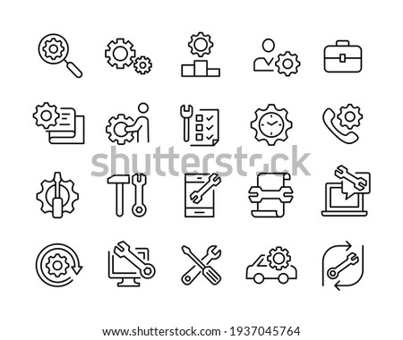 Repair Icons - Vector Line Icons. Editable Stroke. Vector Graphic Royalty-Free Stock Photo #1937045764