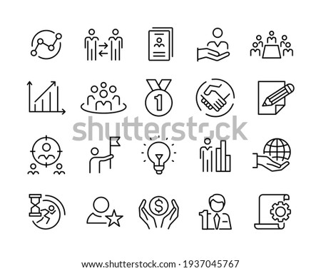Business Line Icons - Vector Line Icons. Editable Stroke. Vector Graphic Royalty-Free Stock Photo #1937045767