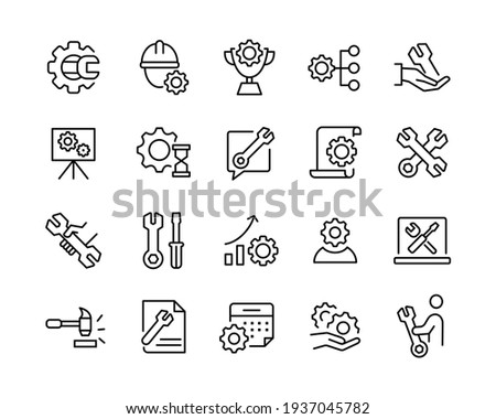 Repair Icons - Vector Line Icons. Editable Stroke. Vector Graphic Royalty-Free Stock Photo #1937045782