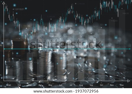 stock market graphs and chart analysis business analysis show profit with business chart the world's economic investments and stock market candles represent economic and financial growth
