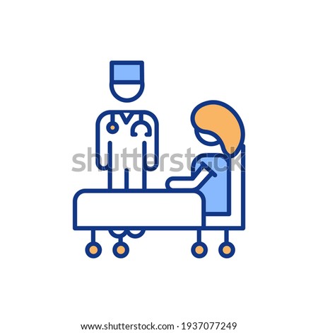 Keeping female body healthy RGB color icon. Women reproductive health. Fertility, pregnancy. Health screening tests. Medical examinations. Fertility, pregnancy concerns. Isolated vector illustration