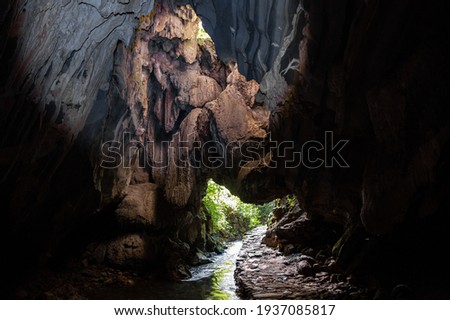riverbed coming out of the cave