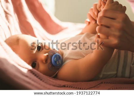 Young mother and her baby close-up. Happy family concept. High quality photo
