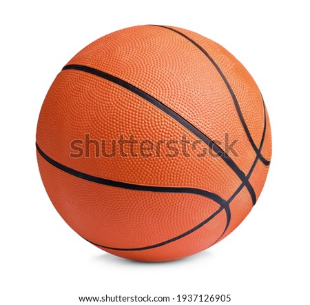 New orange basketball ball isolated on white Royalty-Free Stock Photo #1937126905