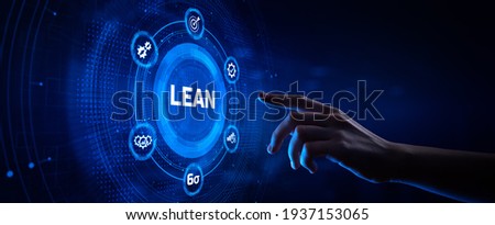 Lean manufacturing DMAIC Six sigma technology concept. Hand pressing button on screen. Royalty-Free Stock Photo #1937153065