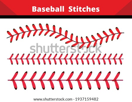 Baseball  Stitches  on a white and black  background , vector design.