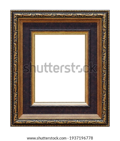 Framework in antique style. Vintage picture frame isolated on white background.
