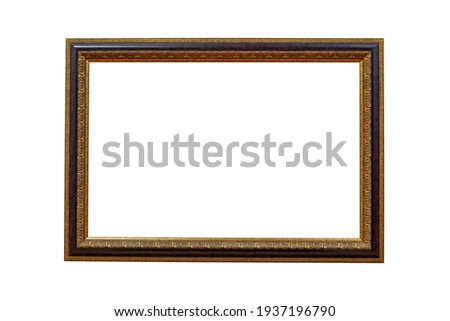 Framework in antique style. Vintage picture frame isolated on white background.