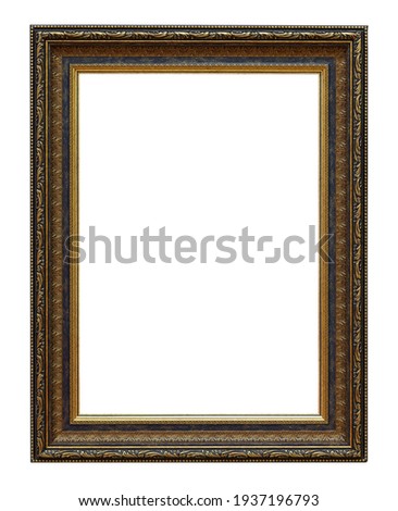 Framework in antique style. classy frame - square shape. Vintage picture frame isolated on white background.