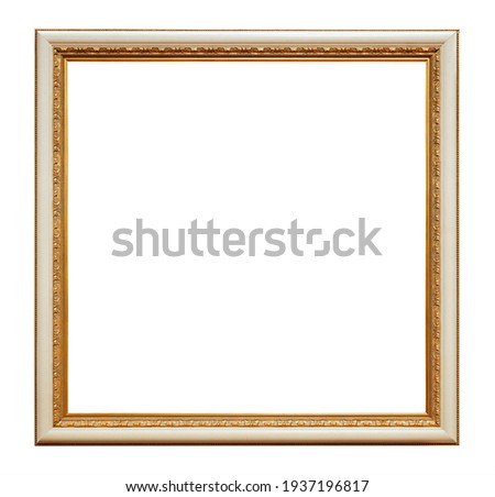 White Framework in antique style. Vintage picture frame isolated on white background. Royalty-Free Stock Photo #1937196817