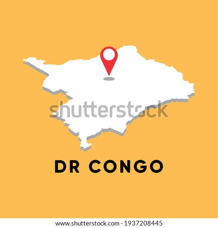 DR Congo Isometric map with location icon vector illustration design