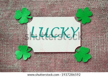 Happy Saint Patrick's Day greeting card with traditional symbols. copy space