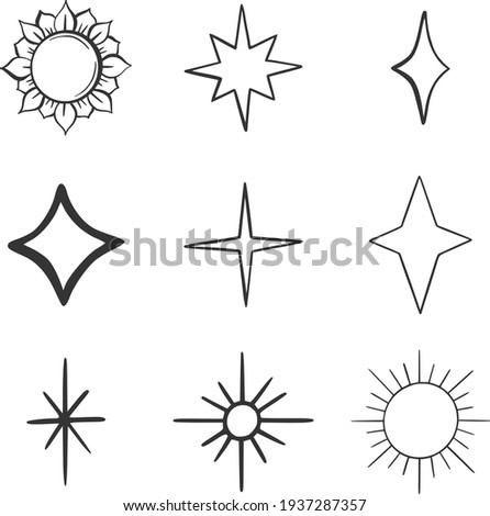 Simple set of magic and alchemy icons in trendy line art style. Modern vector symbols, isolated on a white background. Linear pictogram pack. Icons collection for web apps and mobile concept.