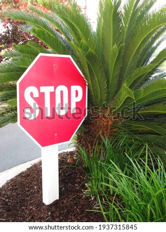 Road signs, octagonal sign saying: STOP 