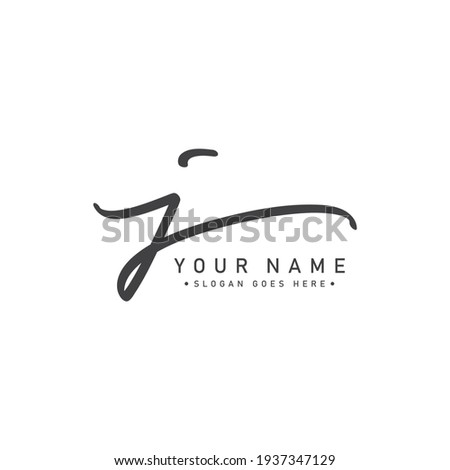 Handwritten Signature Logo for Initial Letter J Royalty-Free Stock Photo #1937347129