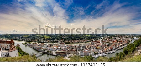 A panorama picture of Passau in Bavaria Germany