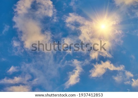 Beautiful sky with cloud before sunset, natural background