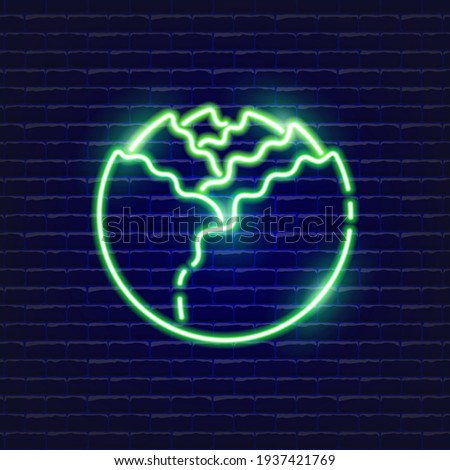 White cabbage neon icon. Glowing Vector illustration icon for mobile, web and menu design. Food concept