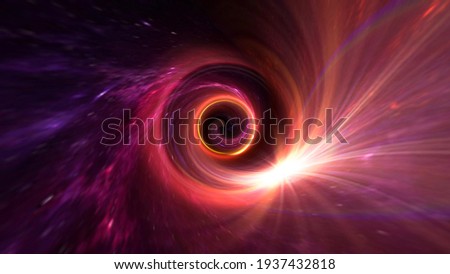 black hole, science fiction wallpaper. Beauty of deep space. Colorful graphics for background, like water waves, clouds, night sky, universe, galaxy, Planets,  Royalty-Free Stock Photo #1937432818