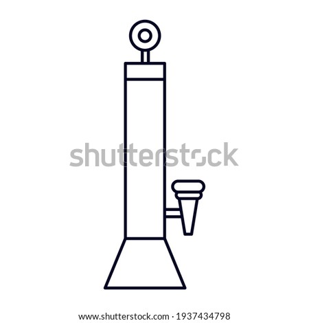 Isolated beer glass large logo draw white icon- Vector