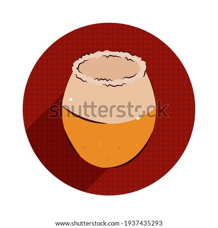 Isolated beer cup draw logo red icon- Vector