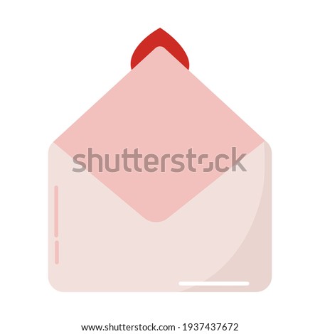 Isolated message pink heart love romantic icon - Vector