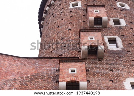 Medieval toilets in the castle. Krakow toilets on the walls of the royal Castle Royalty-Free Stock Photo #1937440198