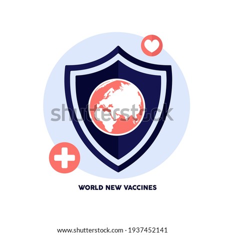 Isolated protection world vaccines virus blue logo icon - Vector