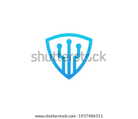 Tech logo security secure vector icon 