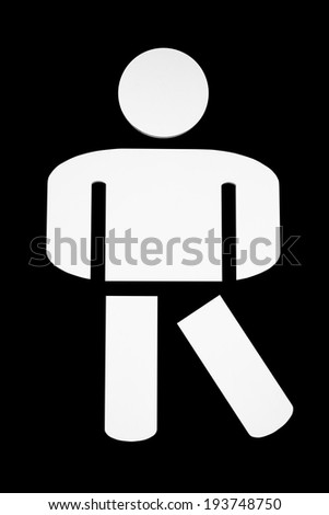 White toilet sign man page