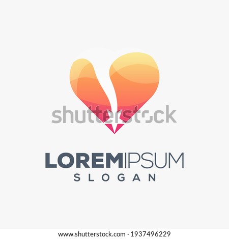 love star colorful logo design