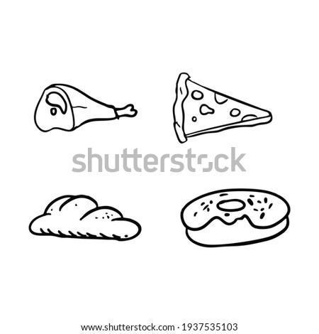 Fast food simple hand drawing design