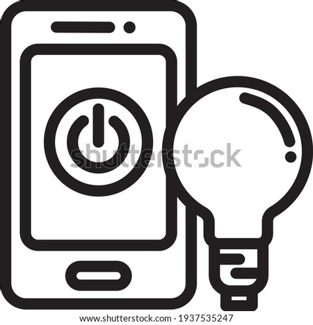 Smart Lamp outline icon for website or other content